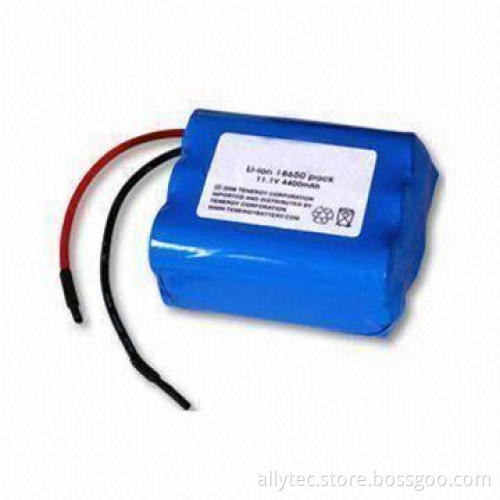 Lithium-ion Battery Pack with Over-discharge Protection of 11.1V, 4,400mAh